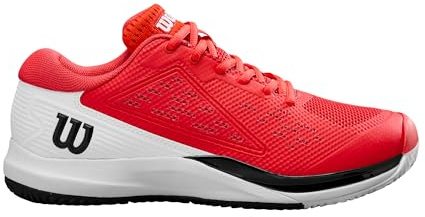 Wilson Zapatillas de Tenis Rush Pro Ace para Hombre, Proporcionan un Ajuste Seguro y Soporte Dinámico, con Estabilidad Mejorada y Tracción Superior, Color: Infrarrojo/Blanco/Negro, Talla: 11.5