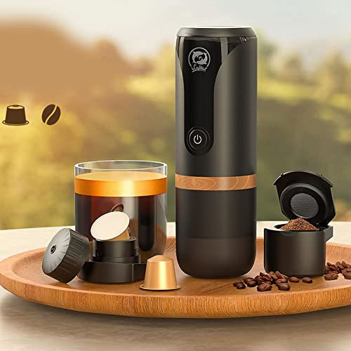 Mini cafetera espresso portátil con carga USB de 9 bar de presión de acero inoxidable y cuerpo de vidrio