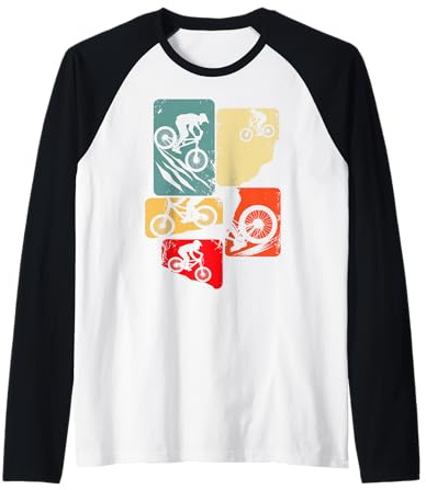 Mountain Bike Bike MTB Downhill Uomo Bambino Maglia con Maniche Raglan