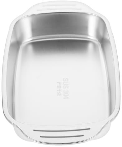 SHINEOFI Plat à Rôtir Rectangulaire Petite Taille, Acier Inoxydable 304, Compatible Plaques à Induction, Cuisson Poisson Et Crustacés, Plateau Peu Profond Cuisine Domestique,