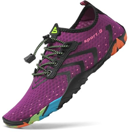 SAGUARO Unisex Zapatos de Agua Antideslizante Secado Rápido Natación Playa Surf Escarpines para Hombre Mujer Violascuro 38