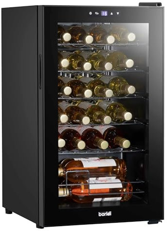 Dellonda Baridi 24 Bottle Wine Cooler Fridge with Digital Touch Screen Controls & LED Light, Black - DH9