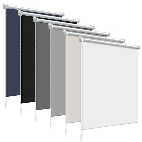 Verdunklungsrollo Klemmfix ohne Bohren Rollos für Fenster Innen B40 x H160 cm Weiß Thermorollo Klemmrollo Seitenzugrollo Sicht-und Sonnenschutz Wandmontage