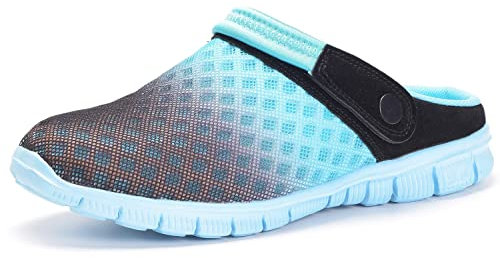 Unisex Clogs Hausschuhe Muffin Unten Alltägliche Drag Pantolette Sommer Beach Schuhe Sandalen für Damen Herren, Schwarz Blau, 40 EU