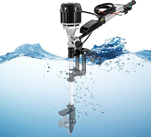 Außenbordmotor, 48V 5HP Außenbordmotor Bürstenloser Motor für Fischerbootmotor mit Schalldämpfer Kurzwellenmotorboot Sport Benzin Motor Wasserkühlung (48V 5HP 1000W)