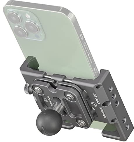 FANAUE Anti Vibration Motorcycle Phone Mount with 1 Ball Head Adapter for 5.5-7 Smartphones, Compatible with RAM Mounts B Size Double Socket Arm & Bike Motorcycle Phone Holder(CPC-07PRO)