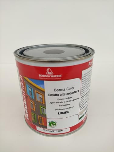 B.P.S. s.r.l. Smalto alta copertura legno-metallo e lamiera zincata antiruggine verde abete 6009 uso interno/esterno 750 ml.