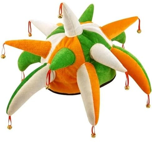 The Dragons Den Adults Ireland St Patricks Day Jester Caps 'n Bells Cockscomb Novelty Hat Irish Sports Supporters Fancy Dress [One Size]