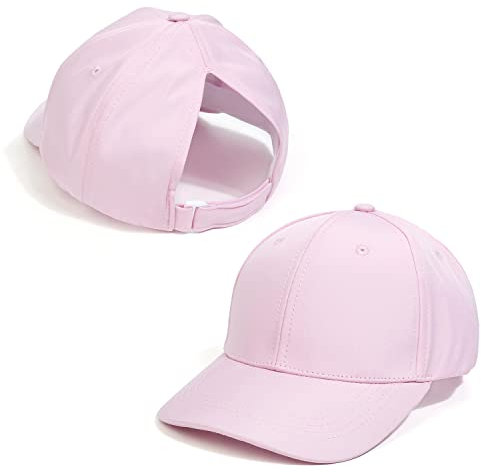AIDIER Baseball Kappe Mädchen mit Pferdeschwanz Loch für Jungen Mädchen Von 3-8 Jahren Verstellbarer Kinder Cap Sommer Snapback Cap Outdoor-sonnenhut für Jungen Mädchen Golf Schirmmütze Rosa