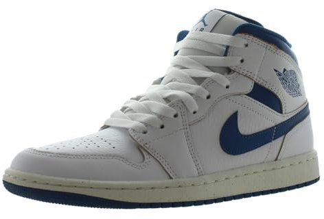 Nike Herren Air Jordan 1 Mid SE, Weißes industrielles blaues Segel, 44.5 EU