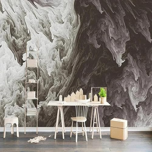 Papel Tapiz 3D Personalizado, Pintura Al Óleo De Nube Gris Abstracta Europea Moderna, Mural Fotográfico Para Sala De Estar, Dormitorio, Decoración Del Hogar 200Cm(W)×140Cm(H)
