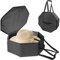 BOHEMIABY Hutschachtel Achteck mit Deckel, Faltbare Reise Hutbox, Stapelbar, Reißverschluss, Stabiler Griff, Hochwertiges Polyester, Hut Organizer Box für MäNner und Frauen 43 X 18 cm, Dunkelgrau