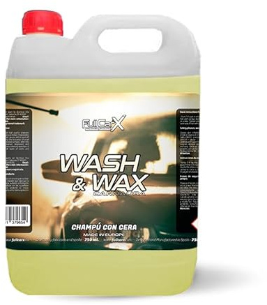 FULLCARX Wash & Wax 5 l bilschampo med vax Carnauba aktiv skumrengöring koncentrerad, biltvätt hög glans, schampo vax rengöring polering 2 i 1, rengöring detaljer professionell produkt