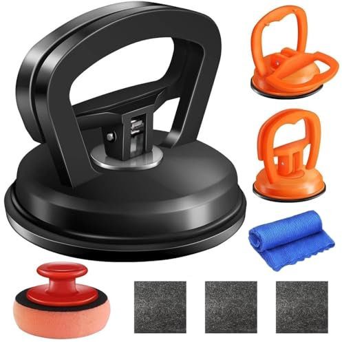 Ptyism 3 Pièces Ventouse Debosselage(Jaune+Orange) Ventouse Carrosserie丨Ventouse Voiture Carrosserie,Ventouse Voiture pour Débosselage de Voiture, Verre, Carrelage, Miroir, le déplacement d'objets
