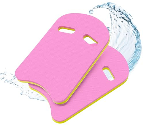 2026 Swimming Kickboard 2 Pack, 17x11.5 in Training Aid Board for Swimming and Exercise Training, U Design Kick Boards Easy to Grip, Durable EVA Safty Kickboard (Pink)