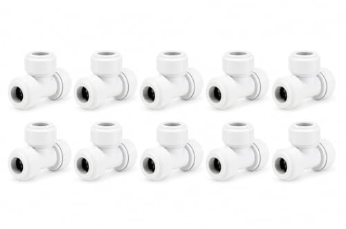 LavaPlumb Push Fit Plumbing Fittings 15mm 22mm White Pushfit Elbow Tee Coupler for Barrier & Copper Pipe WRAS Approved
