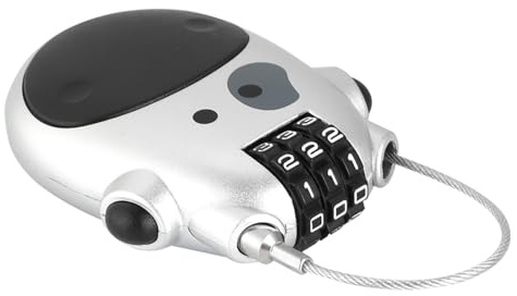 Tbest Compact 3 -ziff -Code Combination Stroller Security Lock, Practical Permanent Stroller Lock for Travelers, Cute Design (Silver)