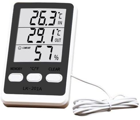 Xijobido Termómetro para Frigorífico - Higrómetro Y Termómetro Para Exterior | Higrómetro Digital Para Enfriador De Vino Congelador Supermercado Acuario Electrodomésticos De Cocina