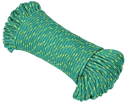 Cuerda de saltar de polipropileno verde 5 mm 25 m para jardín, camping, barco y agricultura