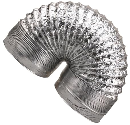 Sosoport Manguera de Conducto de Aluminio Reforzado 160 MM Diámetro Doble Capa Resistente al Calor Tubo Extensible 3 Metros Color Plateado para Ventilación Hvac Secadoras y Extracción
