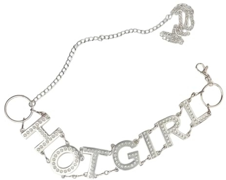 Elegante joyería metálica unisex con deslumbrantes diamantes de imitación, ideal para jeans y pantalones de cintura alta, accesorio de cadera
