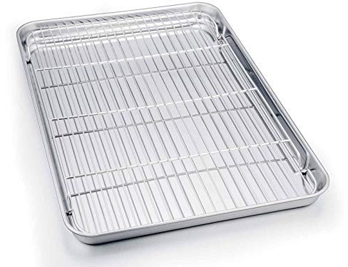 TeamFar Baking Sheet with Cooling Rack Set, 20 x 14 x 1 inch