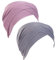 Xiangmall 2 Pcs Turban Damen Chemo Mütze Slouchy Beanie Kopfbedeckung Schlafmütze für Krebs Haarverlust Chemotherapie (Grau und Hellpurpurn)