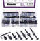 Swpeet Lot de 120 vis noires M6 × 20/30/40/50/60/70/80 mm pour berceau, boulons à tête hexagonale pour lit de bébé et écrous à barillet avec