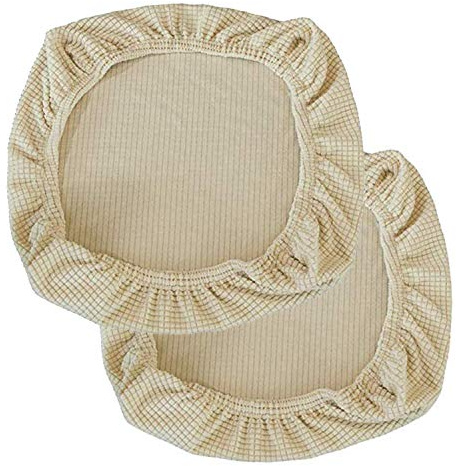 Sunnyway Office Chair Seat Cover, Stretchable Spandex Desk & Computer Chair Slipcover, Elastic Removable Seat Protector, Machine Washable (2, Beige)