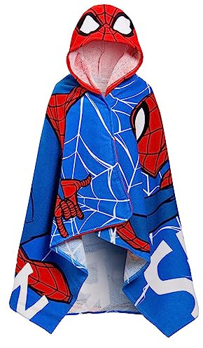 Spiderman Hooded Towel 100% Cotton Dress Up Avengers Poncho Kids Bath Beach Towel Swimming Wrap Boys Changing Robe