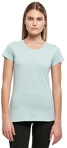 Build Your Brand Damen Basic Tee – Figurbetontes Baumwoll T-Shirt mit Rundhalsausschnitt & kurzen Ärmeln, ideal für Alltag, Freizeit & Veredelung,Oceanblue,4XL