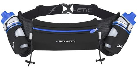 Fitletic® | Hydra 16 | Laufgürtel mit Trinkflaschen | 2X 250 ml | Laufgürtel, Trinkgürtel, Jogging, Lauftasche, Running Belt, Hüfttasche für Jogging, Laufen, Walking, Marathon