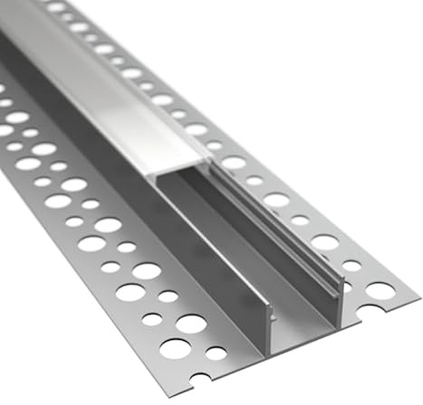2 m LED-kakelprofil, gips Rigibs infällningsprofil FLIESE-14T för LED-remsor upp till 14 mm + matt skydd (2 m profil täckmatt)