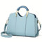 Cnoles Damen Handtasche Henkeltasche - Frau Leder Schultertasche - Elegante Tote Shopper - mit Retro Griff und Schultergurt- Alltags Mode Arbeit Stadt City (BLAU)