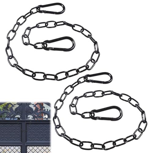 Metal Chain Lock for Outdoor Fence - 2pcs Stainless Steel Gate Link Chain (80cm) - Suitable for Pet Cages, Horse, Goat and Cattle Corral Supplies