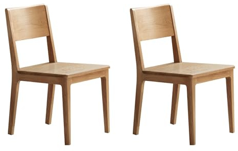 YESWOOD Massivholz Esszimmerstühle 2er Set aus Eichenholz, küchenstühle mit klassisches Design, Ideal für Esstische und Küchen, Holzstühle, Leicht zu reinigen, Stabil, 44x54x80 cm, Naturfarbe