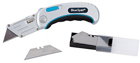 Blue Spot 29023 Quick Change Folding Lock Knife with 5 Blades - Silver