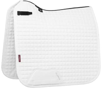LeMieux Dressage Cotton Square Saddle Pad - Saddle Pads for Horses - Equestrian Riding Equipment and Accessories - White - Small/Medium