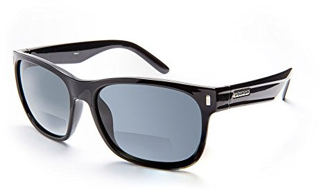 Urbanium Eyewear Modell New York - klassische Sonnenbrille in schwarz - polarisierend mit unauffälligen Lesefenster im unteren Bereich der Gläser in verschiedenen Stärken (+2.00)