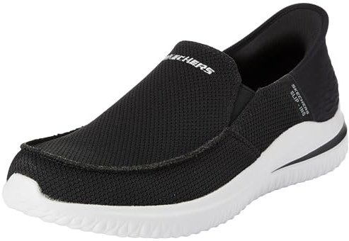 Skechers Delson 3.0 Cabrino, Sin Cordones Hombre, Tejido Negro, 39.5 EU