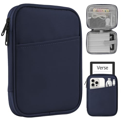 HoYiXi Housse Universel pour 7 Kindle Paperwhite/Colorsoft 2024 Compatibility 6.8 Paperwhite 2021 and 6-6.8 Kobo/Tolino/Sony EReader with Anti-Drop Android Tablet Sleeve Case,Blue