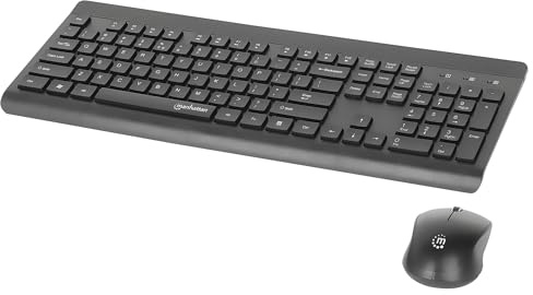 MANHATTAN Funktastatur und Maus Set MWK7350, Schwarz