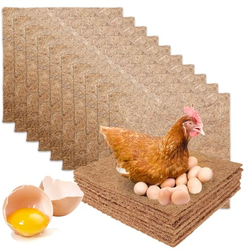 Lot de 10 tapis de nichoir pour poules - 33 cm - Pour poulailler - Réutilisable