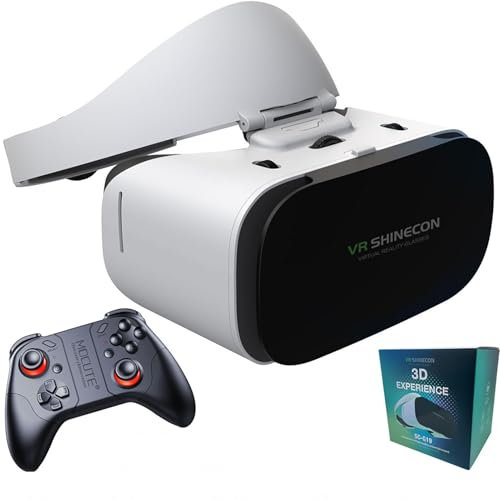 VR Headset För Telefon Med Kontroll, Virtual Reality Glasögon Stereo Hörlurar 3D Glasögon, VR Glasögon För TV, Filmer, TV-spel(053)
