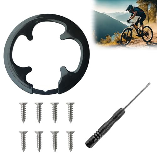 Rbleote Kettenschutz Fahrrad,4 Loch Kettenblattschutz Abdeckung,Kettenschutz Mountainbike,Passend für 42,44 Zähne Fahrräder und Mountainbikes,mit 8 Schrauben und 1 Schraubendreher