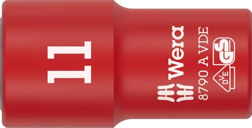 Wera 05005937001 8790 A VDE Zyklop-Steckschlüsseleinsatz, isoliert, mit 1/4-Antrieb, 11 x 41 mm