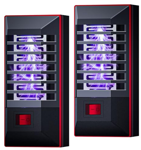 Bug Zapper and Insect Pest Fly Killer, 2 Pack Electric Mosquito Zapper for Indoor and Outdoor, Mosquito repellent plug in For Home Use -Mosquitoes Killer Lamp, Grey