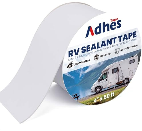 ADHES husvagn tätningstejp vit, 100 mm x 15 m vattentät husvagn tätningstejp, | Butylgummi, för husbil, självhäftande fönster, för tak, husvagn, rörledning