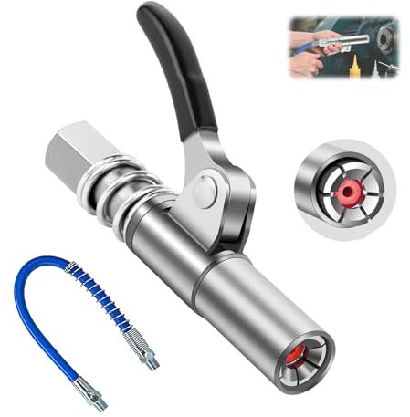 Nevoluxer Acoplador De Pistola De Engrase Duradero con Boquilla De Grasa Reforzada 12″ Aptо para Pistolas Estándar Uso Profesional En Maquinaria Y Vehículos