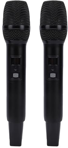 EMUKOEP Microfonico Portatile Wireless Karaoke Streaming Live Suono Chiaro Facile da Sostituire per Canti di Gruppo Cavo di Ricarica per Microfoni da 2 Pezzi
